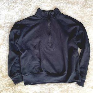A New Day Half Zip Black Pullover Sweatshirt, M